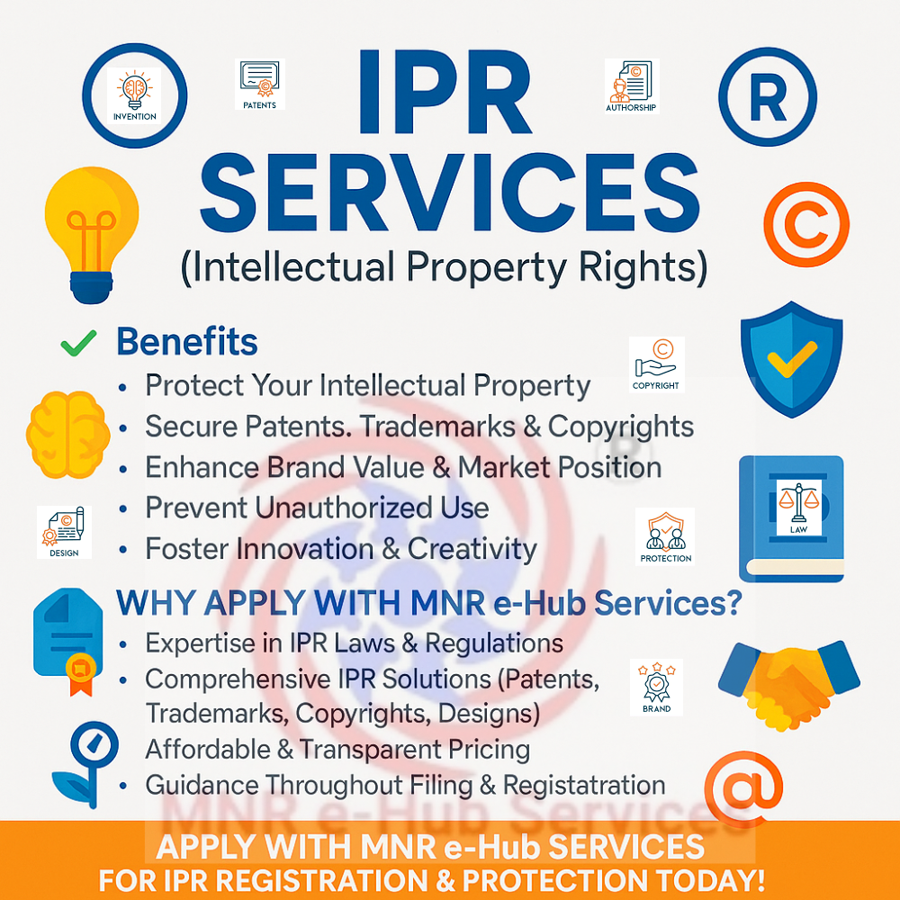 IPR Services (Patent, Trademark, Copyright etc.,)