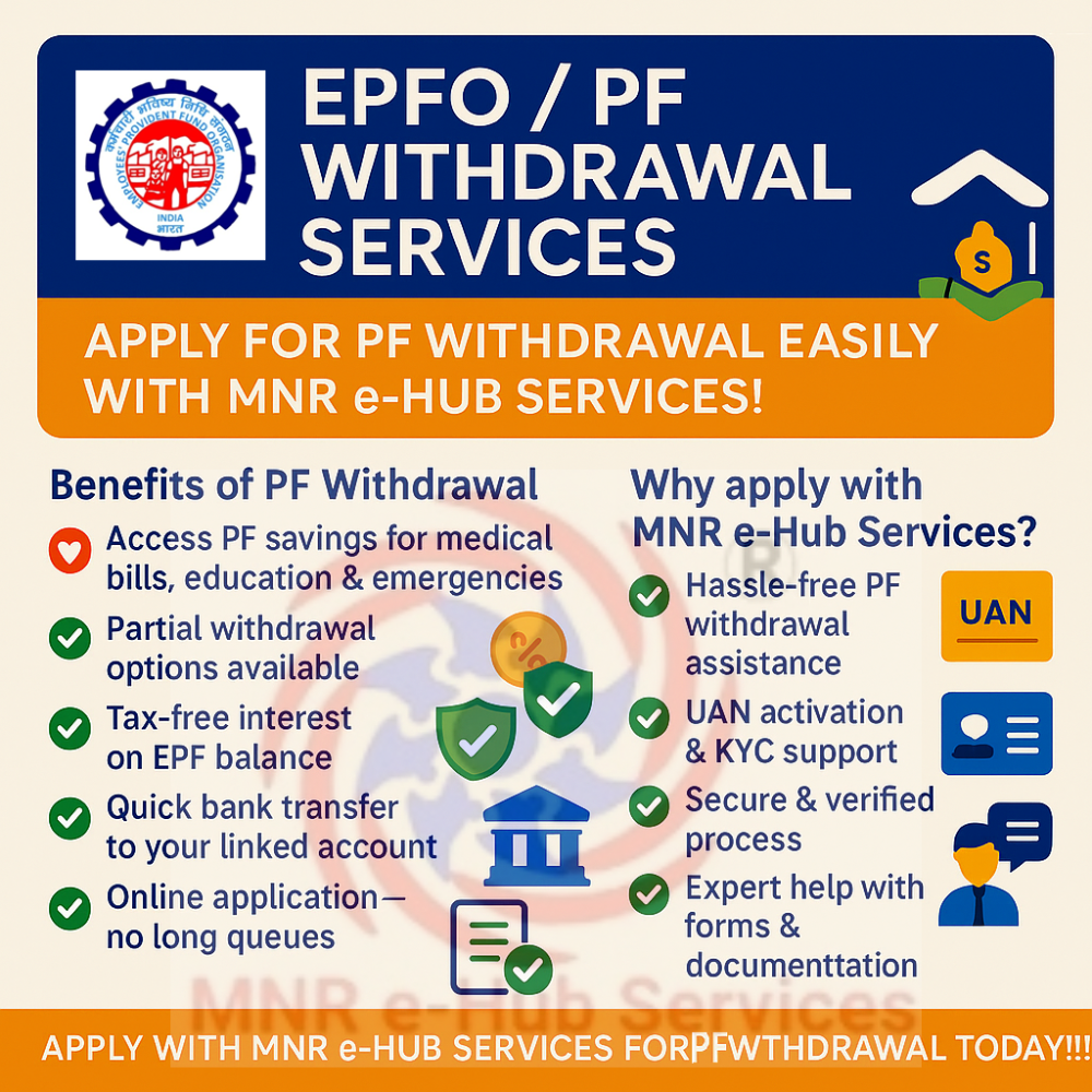 EFPO Services (PF Advance/With drawl, KYC, PAN Update etc.,)