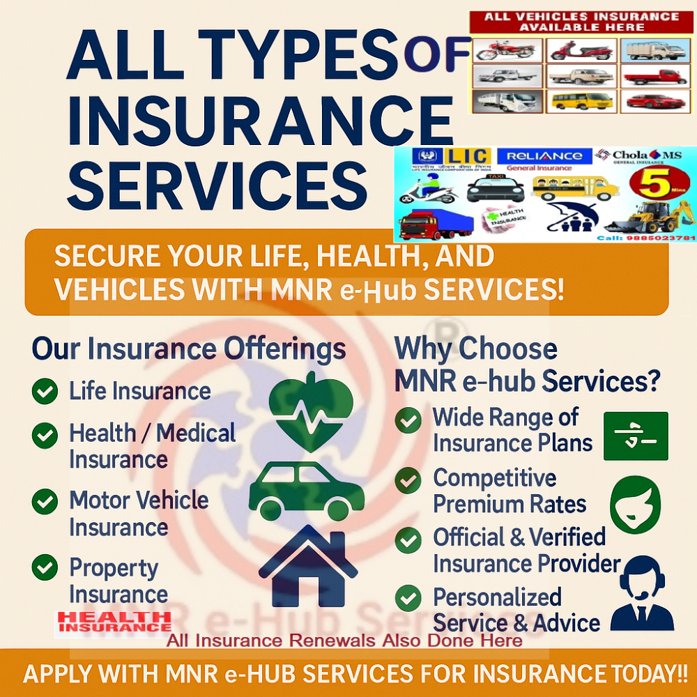 Insurance Services (Life, Vehicle and Health), Renewals